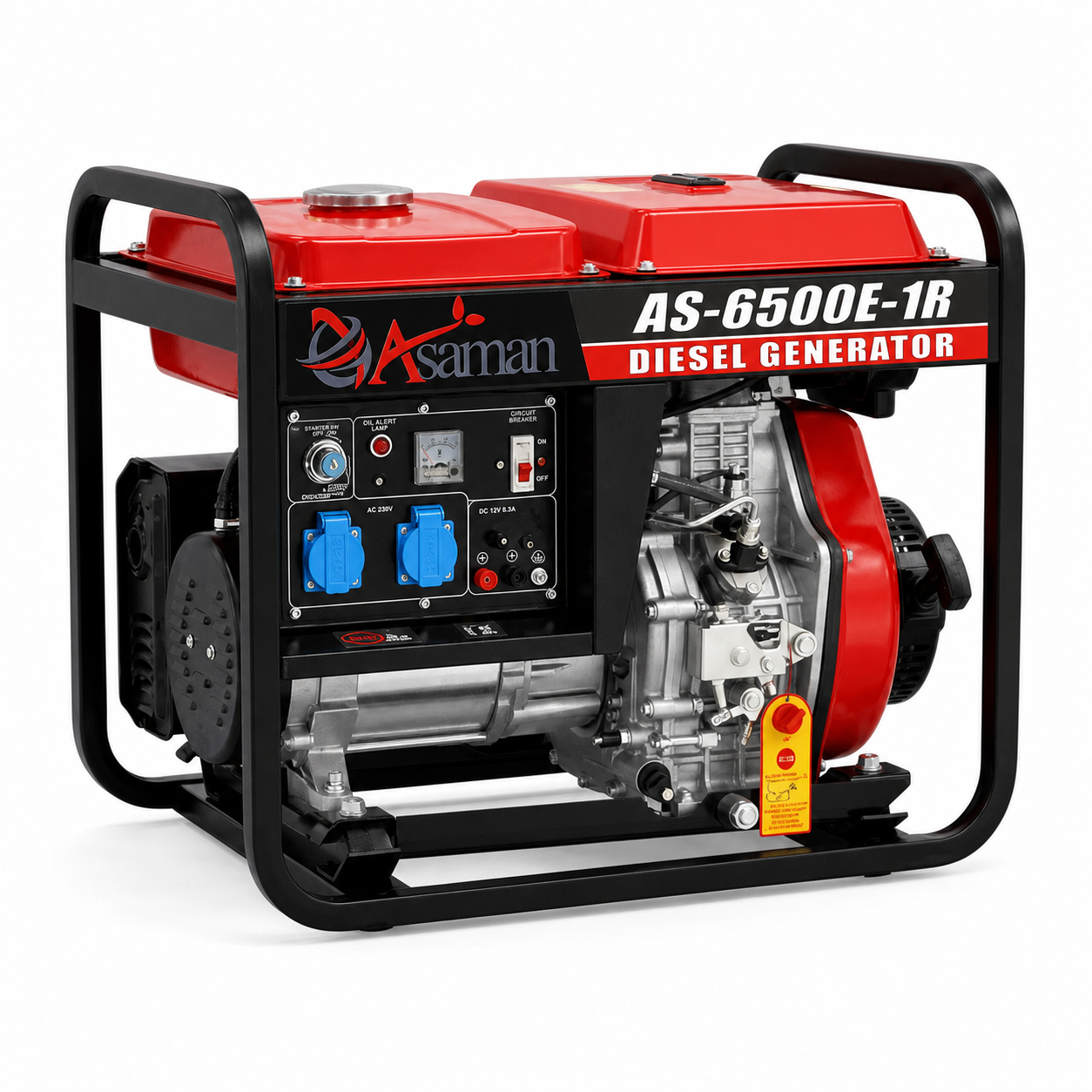--2موتور برق گازوییلی 6500 -1R موتور برق دیزلی ASAMAN مدل AS 6500 1R 6.5 کیلو وات ریموت دار - Image 1